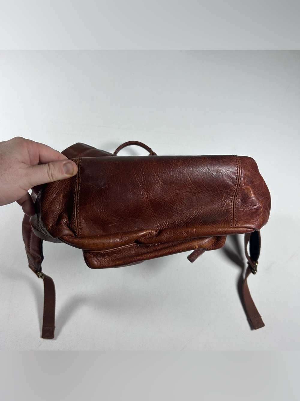 Fossil Estate Backpack/Laptop Bag - Cognac - Genuine Leather - Barely Used - Picture 6 of 11